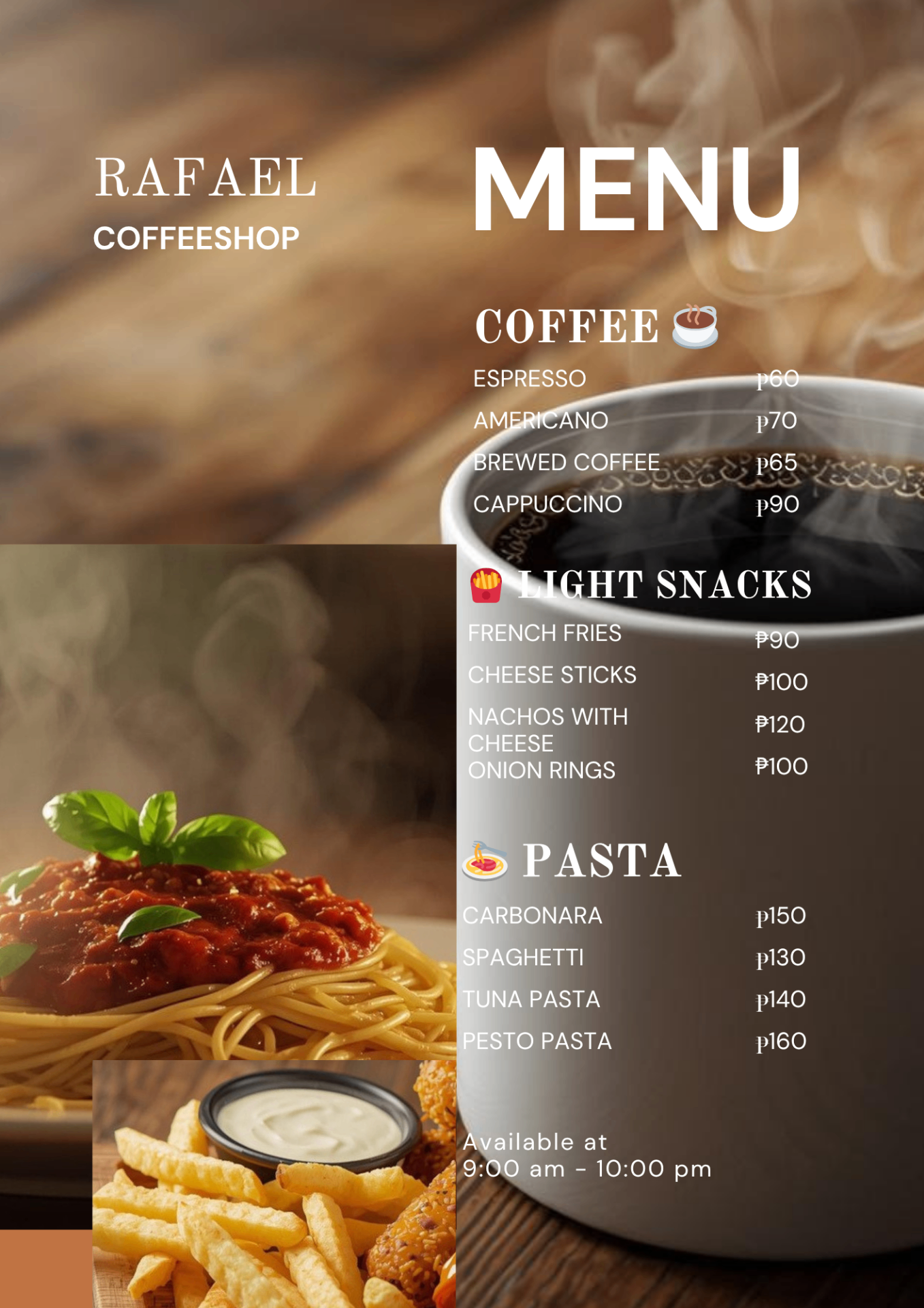 Coffee Shop Menu